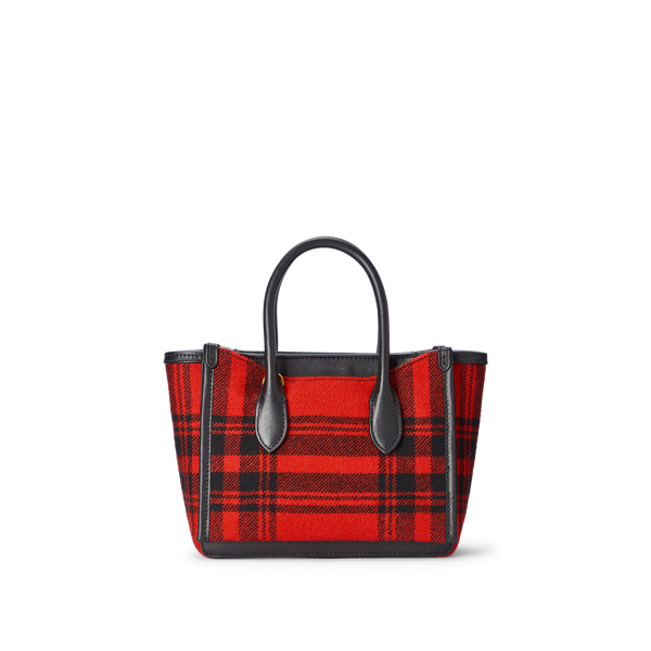 Red Multi Plaid Mini Sloane Satchel Polo Ralph Lauren 3