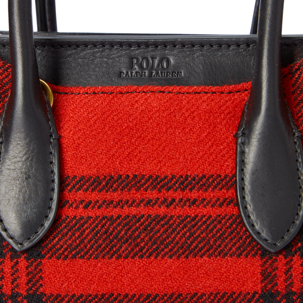 Red Multi Plaid Mini Sloane Satchel Polo Ralph Lauren 5
