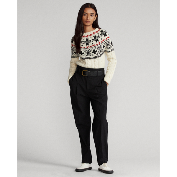 Cream Multi Fair Isle Cable-Knit Jumper Polo Ralph Lauren 4