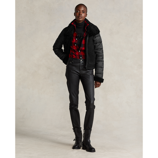 Black Hybrid Shearling Jacket Polo Ralph Lauren 3