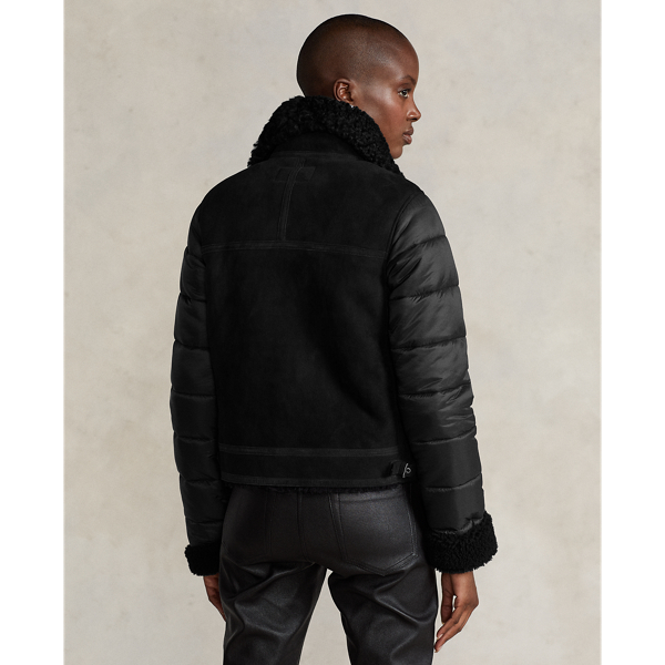 Black Hybrid Shearling Jacket Polo Ralph Lauren 4