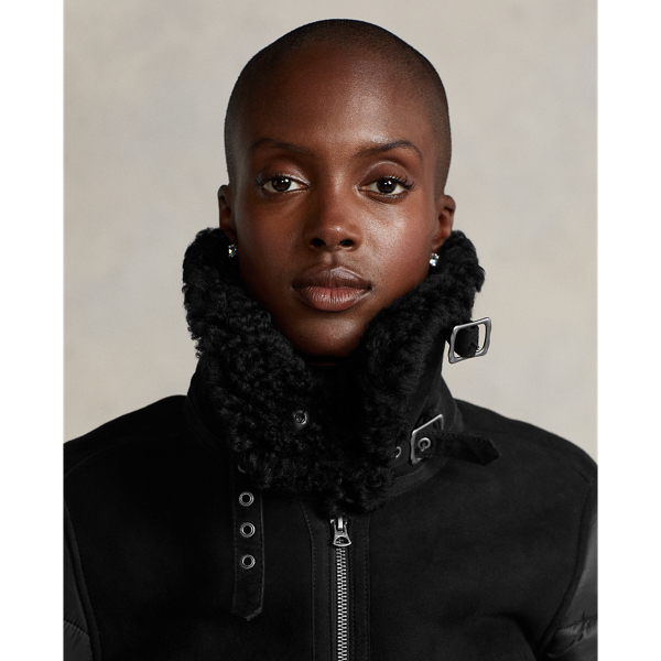 Black Hybrid Shearling Jacket Polo Ralph Lauren 5