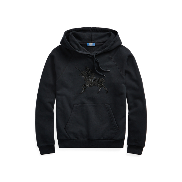 Black Beaded Graphic Hoodie Polo Ralph Lauren 2
