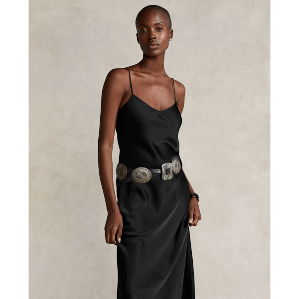 Black Satin Slip Dress Polo Ralph Lauren 4