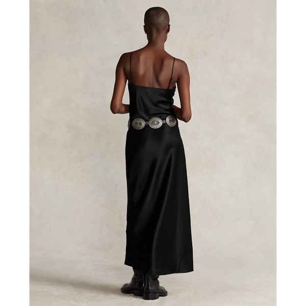 Black Satin Slip Dress Polo Ralph Lauren 5