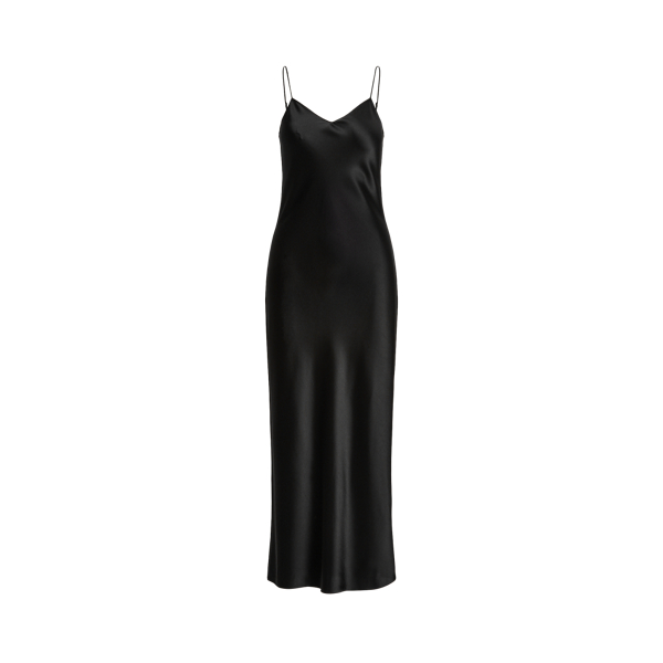 Black Satin Slip Dress Polo Ralph Lauren 2
