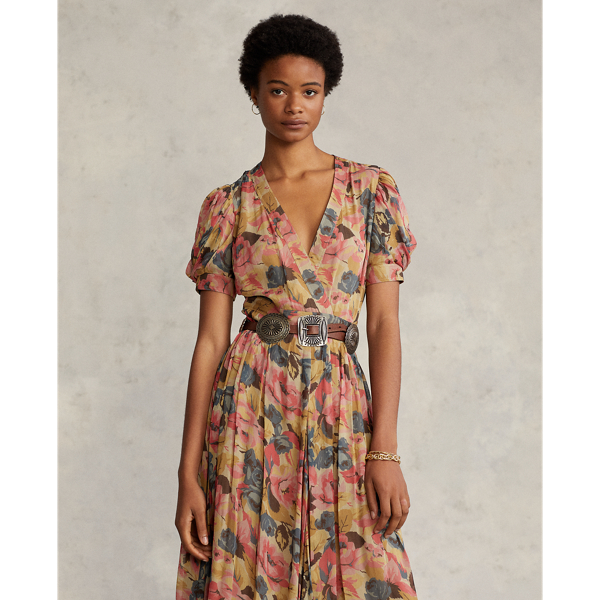 A-Linien-Kleid mit floralem Muster Polo Ralph Lauren in Autumn Leaves 4