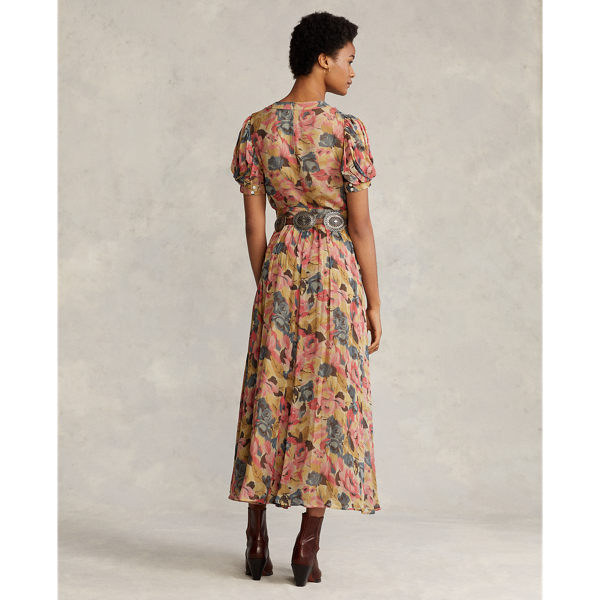 A-Linien-Kleid mit floralem Muster Polo Ralph Lauren in Autumn Leaves 5