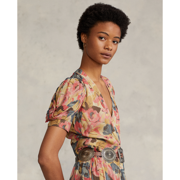 A-Linien-Kleid mit floralem Muster Polo Ralph Lauren in Autumn Leaves 6