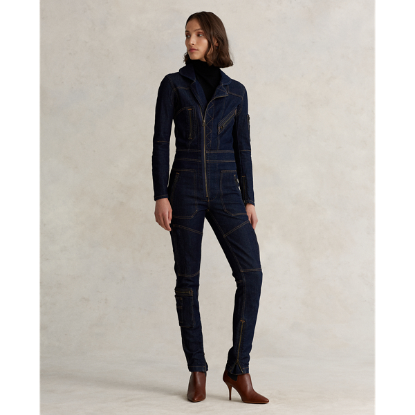 Ralph lauren denim jumpsuit hotsell