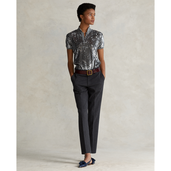 Mirror Sequin Sequined Mesh Polo Shirt Polo Ralph Lauren 4