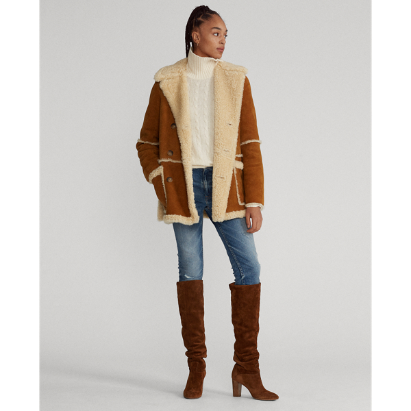 Pale Russet/Spring Beige Reversible Shearling Coat Polo Ralph Lauren 4