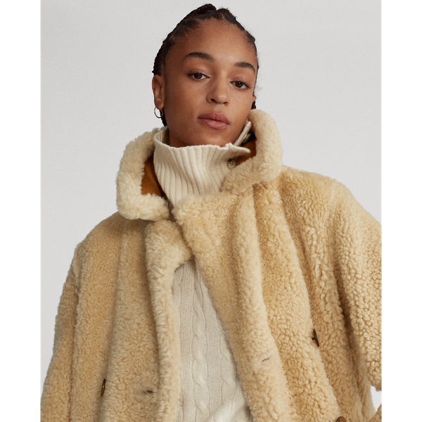 Pale Russet/Spring Beige Reversible Shearling Coat Polo Ralph Lauren 5