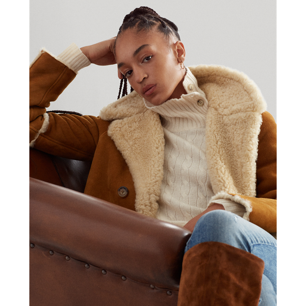 Pale Russet/Spring Beige Reversible Shearling Coat Polo Ralph Lauren 8
