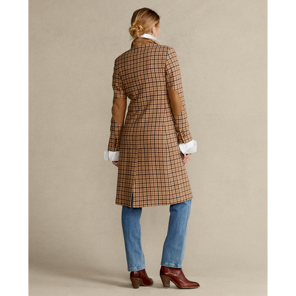 Brown Houndstooth Herringbone Wool-Blend Coat Polo Ralph Lauren 5