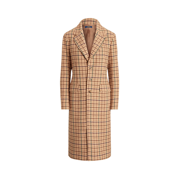 Brown Houndstooth Herringbone Wool-Blend Coat Polo Ralph Lauren 2
