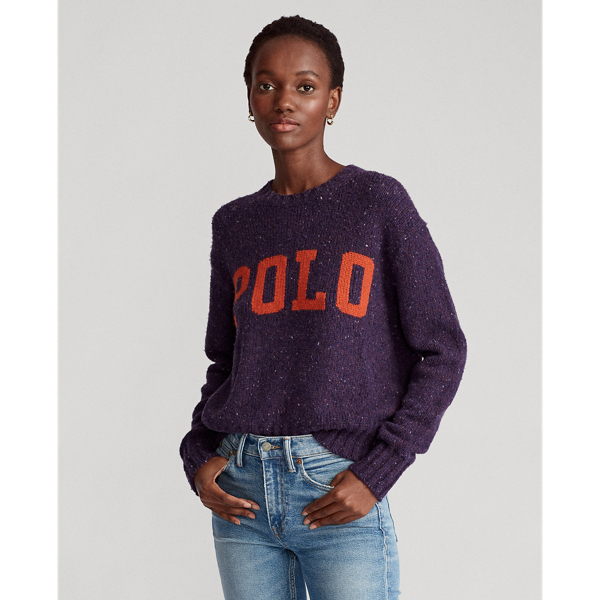 Logo-Pullover aus Wollmischung