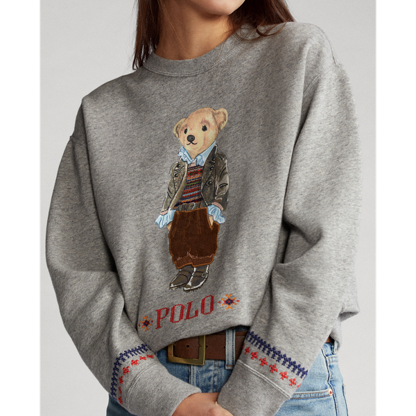 Dark Vintage Heather Polo Bear Fleece Sweatshirt Polo Ralph Lauren 6