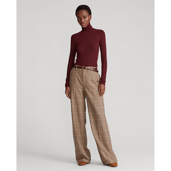 Rich Ruby Stretch Rib-knit Roll Neck Polo Ralph Lauren 4