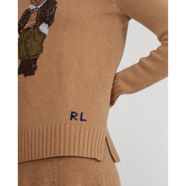 Camel Melange Multi Polo Bear Wool-Blend Jumper Polo Ralph Lauren 5
