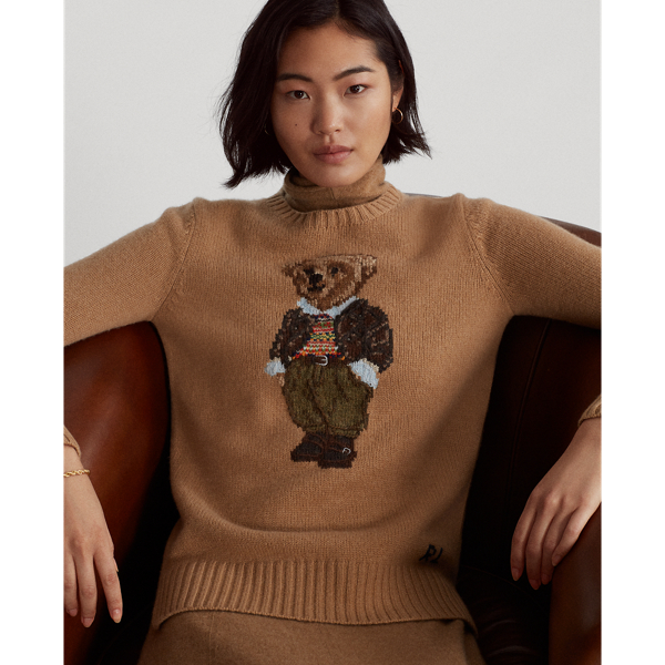 Camel Melange Multi Polo Bear Wool-Blend Jumper Polo Ralph Lauren 7