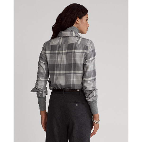 Heather Grey/Dark Heather Classic Fit Plaid Shirt Polo Ralph Lauren 5