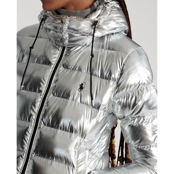 Mirror Silver Metallic Down-Filled Jacket Polo Ralph Lauren 6