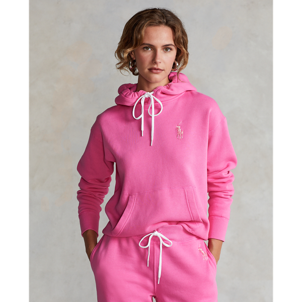 Ralph lauren pink pony fleece hoodie hotsell