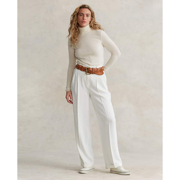 Parchment Cream Slim Fit Cashmere Turtleneck Jumper Polo Ralph Lauren 4