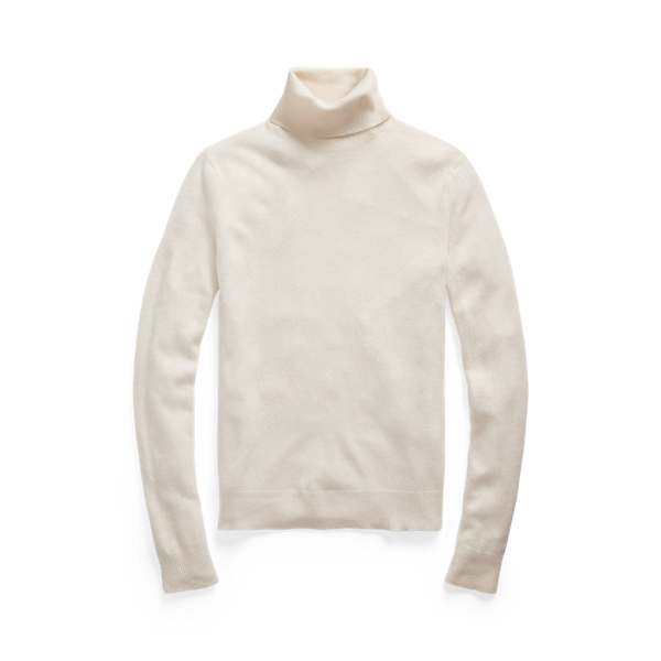 Parchment Cream Slim Fit Cashmere Turtleneck Jumper Polo Ralph Lauren 2