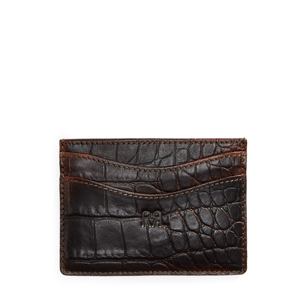 Tarjetero de piel y cocodrilo en relieve RRL en 1