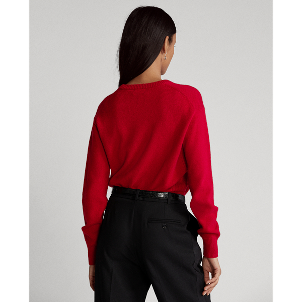 Carriage Red Wool-Blend Crewneck Jumper Polo Ralph Lauren 5