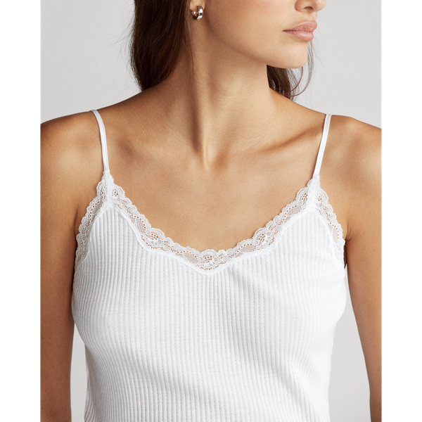 White Lace-Trim Pointelle Camisole Polo Ralph Lauren 4