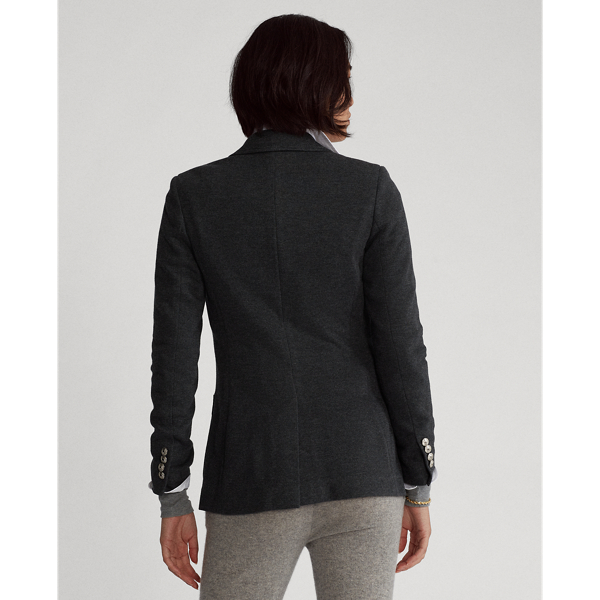 Onyx Heather Crest-Patch Cotton-Blend Blazer Polo Ralph Lauren 6