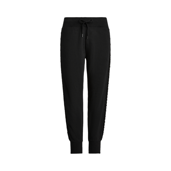 Black Beaded-Trim Fleece Jogger Polo Ralph Lauren 2