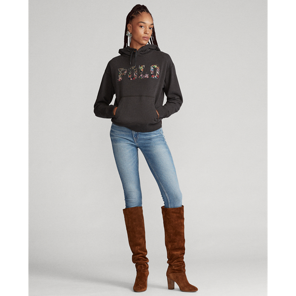 Pebble Black Polo Patch Terry Hoodie Polo Ralph Lauren 4