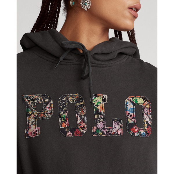 Pebble Black Polo Patch Terry Hoodie Polo Ralph Lauren 6