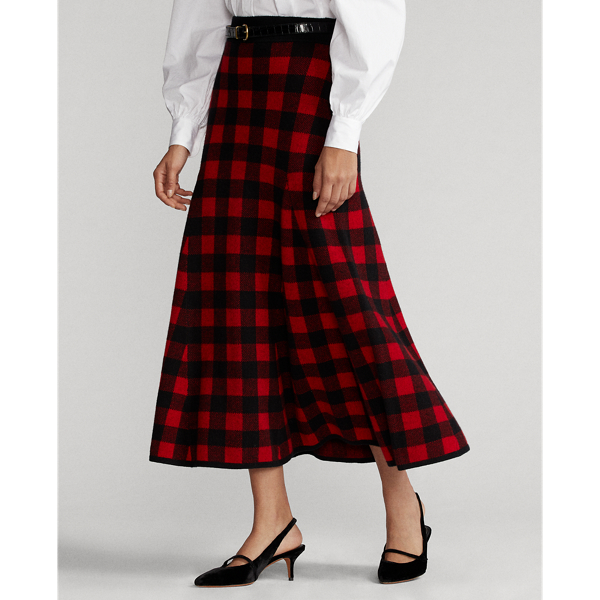 Plaid Wool Skirt