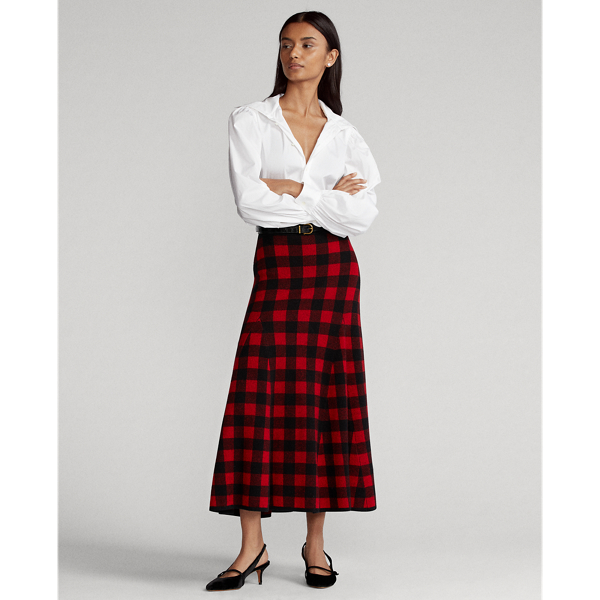 Plaid Wool Skirt for Women Ralph Lauren UK