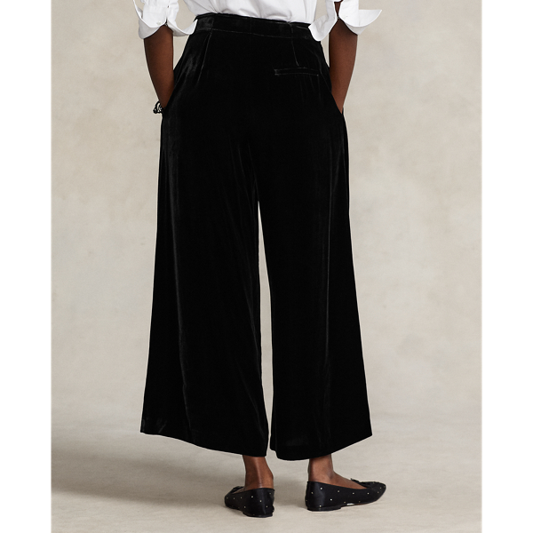 Gauchohose aus Samt mit Schn&uuml;rung vorne Polo Ralph Lauren in Schwarz 5