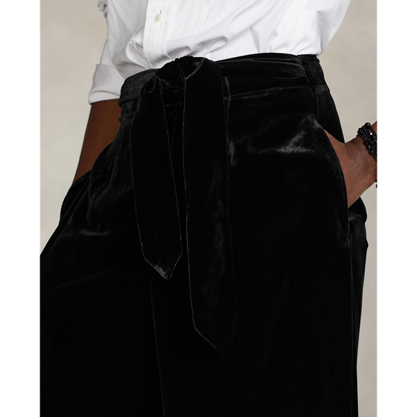 Gauchohose aus Samt mit Schn&uuml;rung vorne Polo Ralph Lauren in Schwarz 6