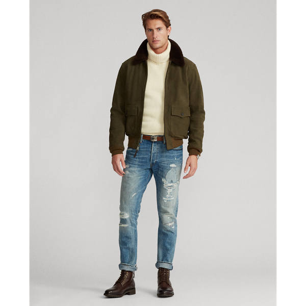 Botanic Green Nubuck-Shearling Bomber Jacket Polo Ralph Lauren 4