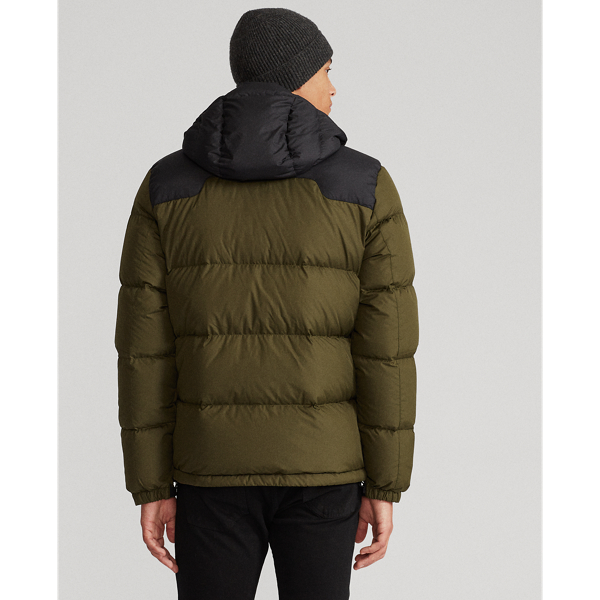Company Olive/Black Colour-Blocked Down Jacket Polo Ralph Lauren 5