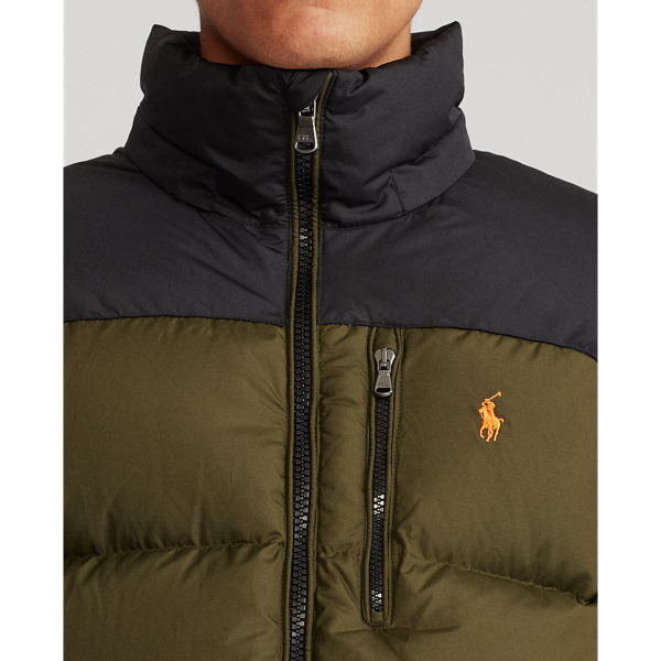 Company Olive/Black Colour-Blocked Down Jacket Polo Ralph Lauren 7