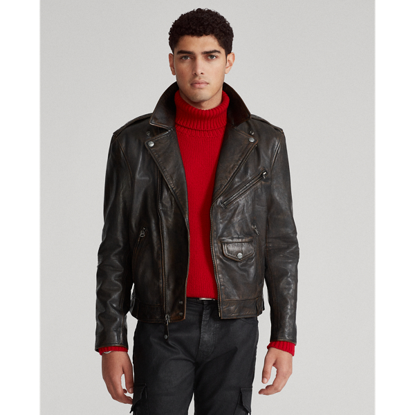 Ralph lauren leather motorcycle jackets best sale