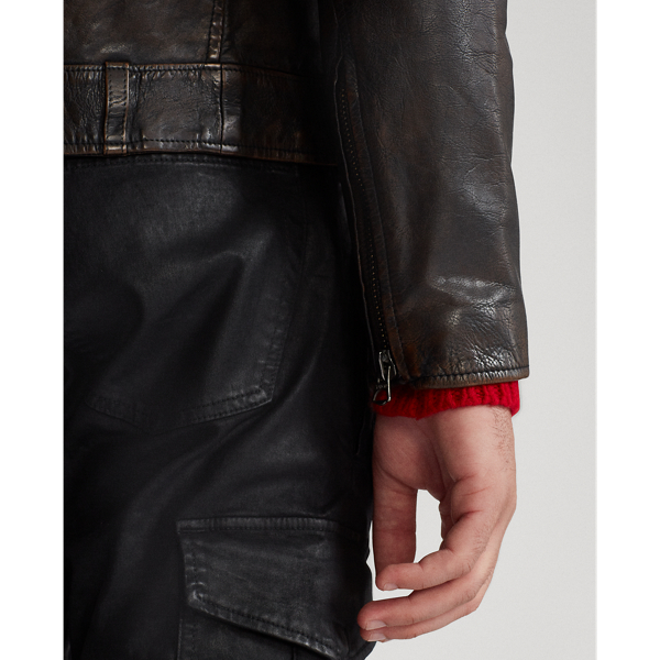 Black The Iconic Leather Motorcycle Jacket Polo Ralph Lauren 7