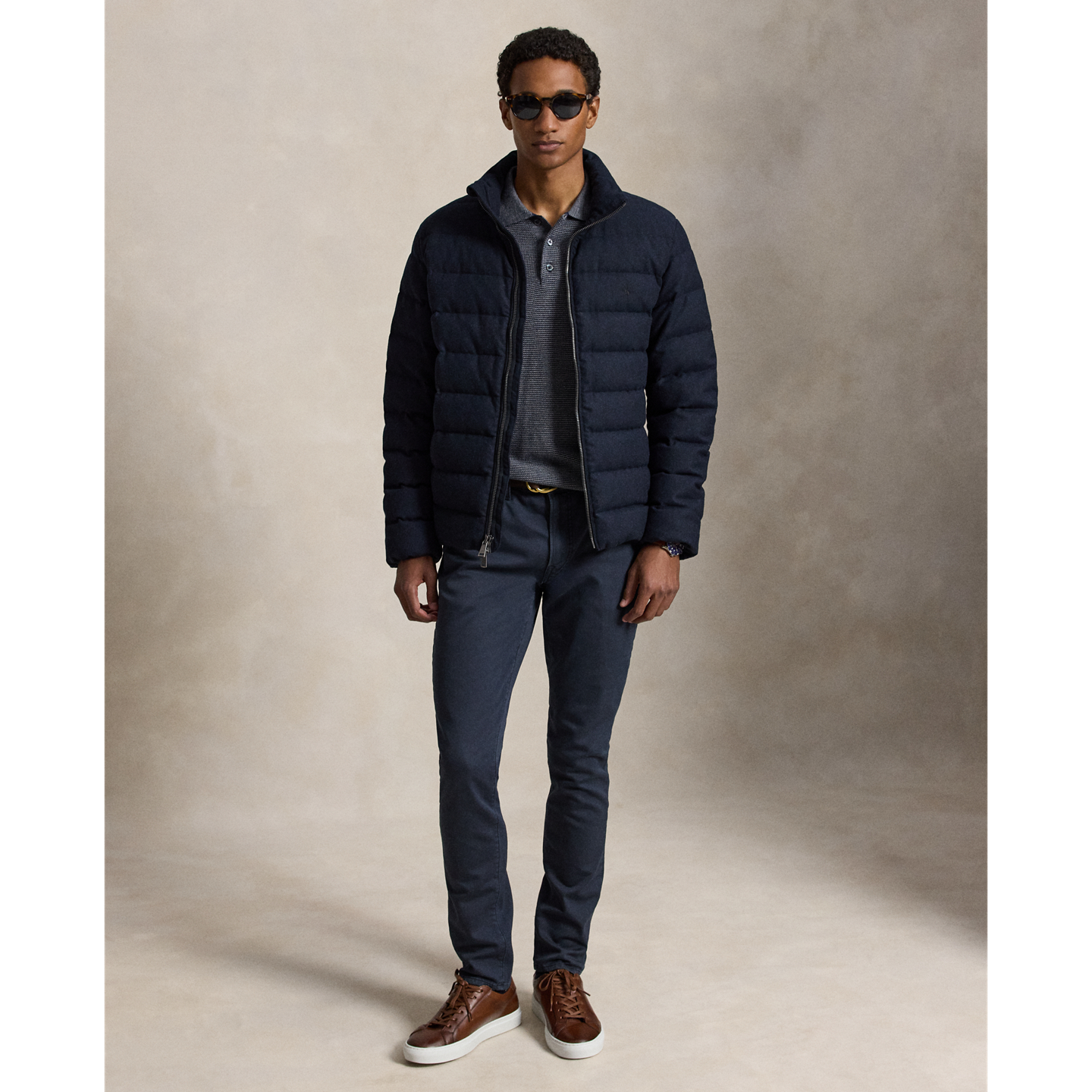Мужские брюки Polo Ralph Lauren Sullivan Slim Knitlike Chino, цвет: Тёмно-синий — фото 4