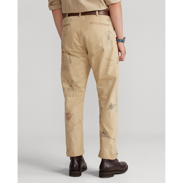 Pantalon chino graphique d&eacute;contract&eacute; Polo Ralph Lauren en Sable d&eacute;sert/marine brita 5