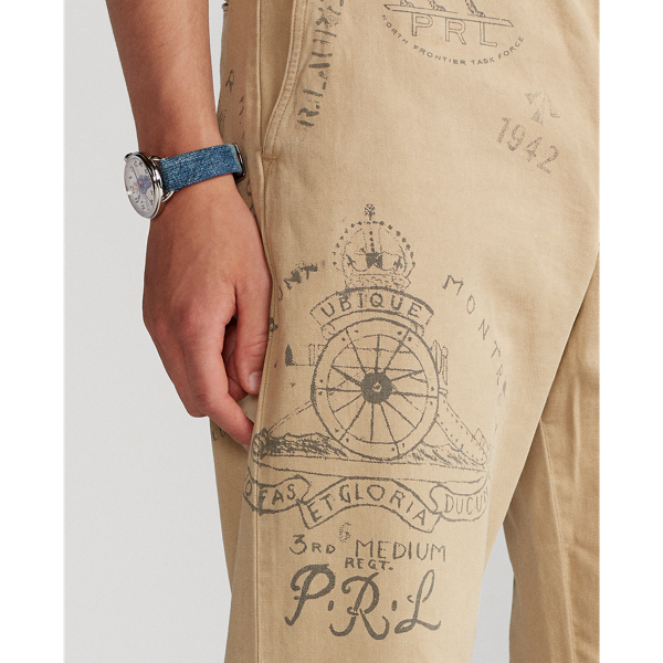Pantalon chino graphique d&eacute;contract&eacute; Polo Ralph Lauren en Sable d&eacute;sert/marine brita 6