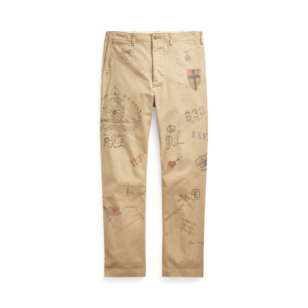 Pantalon chino graphique d&eacute;contract&eacute; Polo Ralph Lauren en Sable d&eacute;sert/marine brita 2